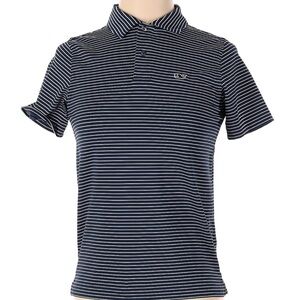 Vineyard Vines Navy and White Stripe Performance Polo Size Small